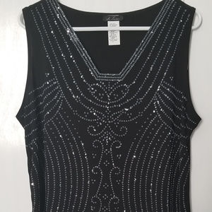 Sleeveless rhinestone top